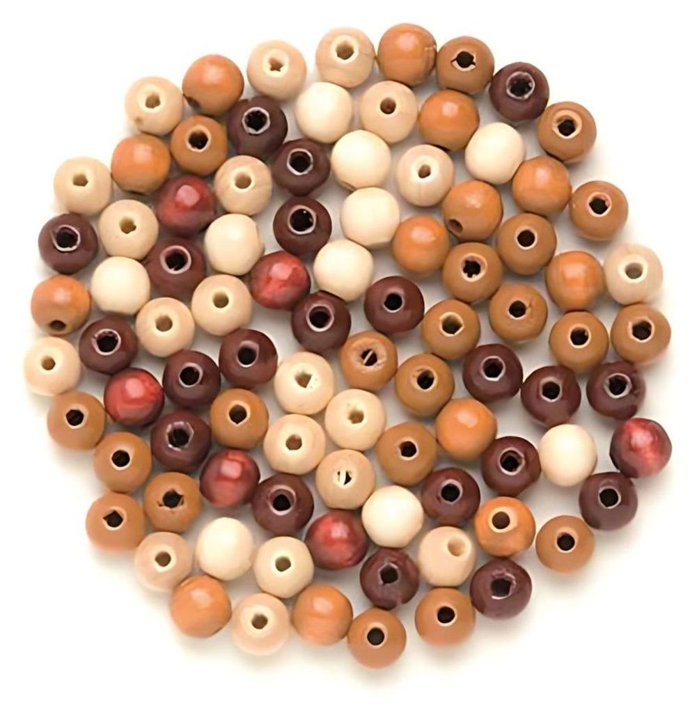 Glorex drevené guličky, hnedá zmes, 10 mm – 47 kusov Obrázok produktu 