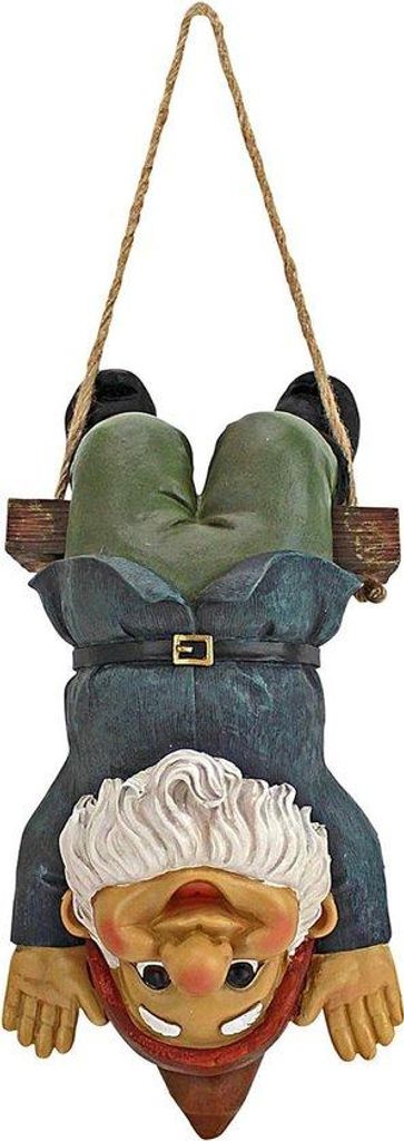 Gartenzwerg Figur schwingend grün Garten Dekoration