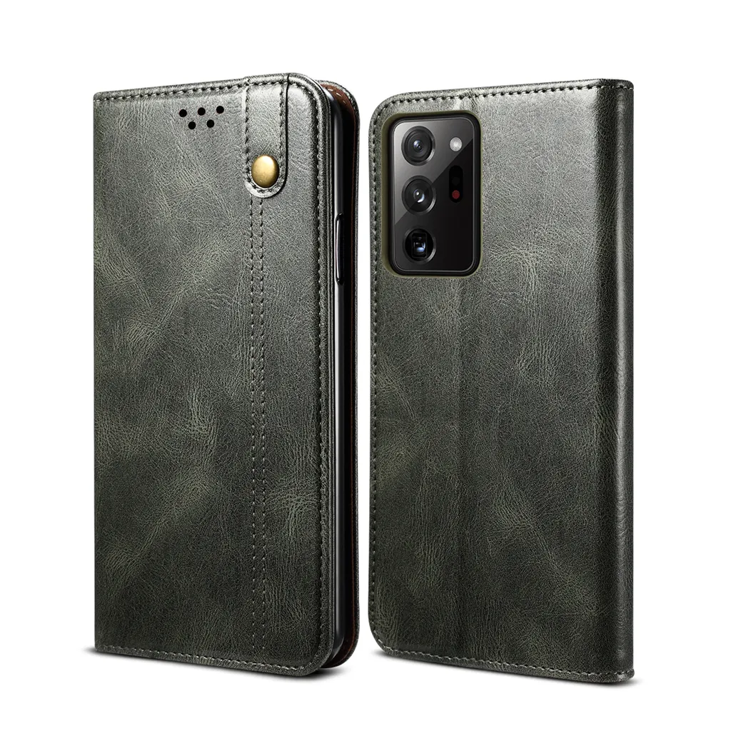 Cover S20 Plus Pelle Verde: Flip Case Portafoglio con Stand Verticale