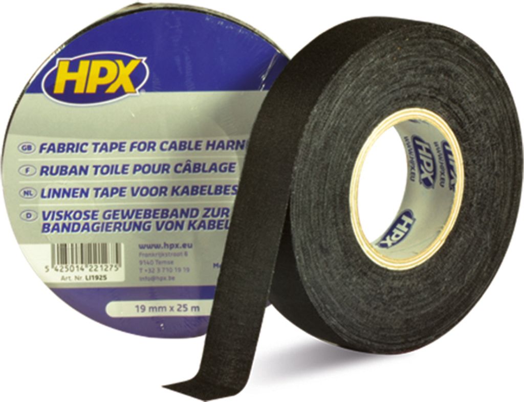 HPX Gewebeklebeband schwarz 19 mm x 25 m