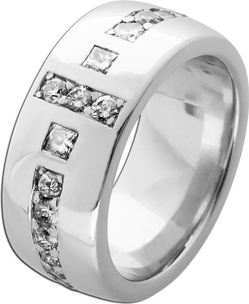 Diamantring Weißgold 585 14 Karat Diamanten Brillanten 0.80ct 16