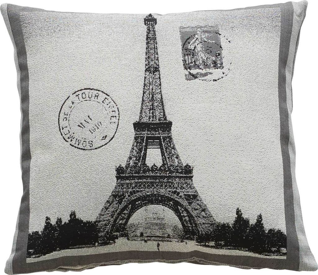 Kissenbezug Sofakissen Kissenhülle Hülle Gobelin Jacquard Reißverschluß Pflegeleicht Dekokissen Landhaus 45x45 cm Paris, 202069