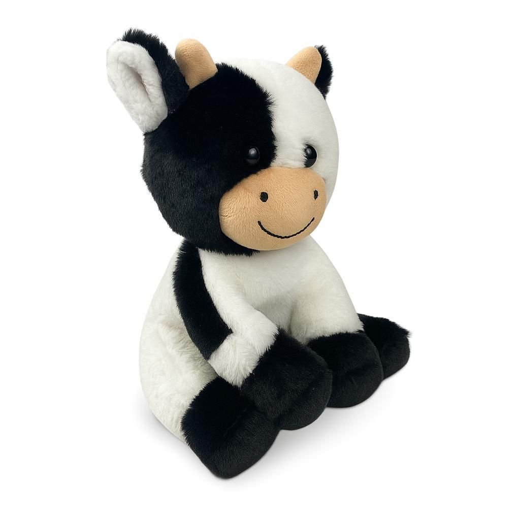 Kuscheltier Kuh 23 cm weiß schwarz– Weiches Stofftier, Plüschtier
