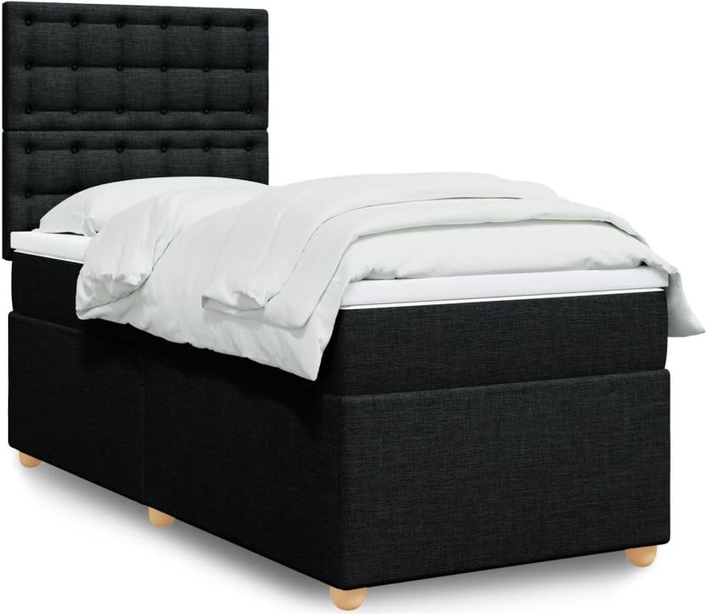 Maison Exclusive - Boxspringbett mit Matratze Schwarz 90x190 cm Stoff