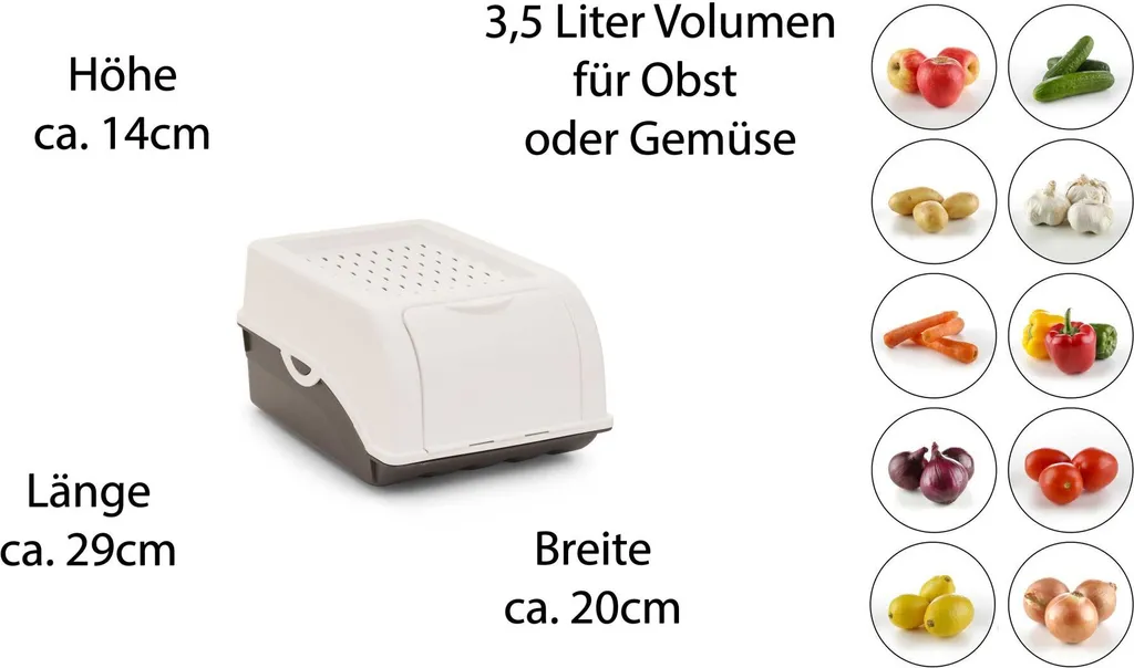 Novaliv 3x piccolo 3,5 L aglio cipolla contenitore bianco contenitore cipolla barattolo aglio barattolo