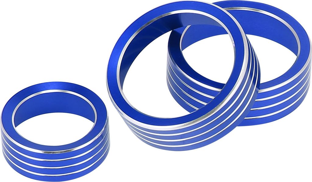 3 Stück Auto Klimaanlage Ring Knopfleiste Abdeckung Schalter Dekor Blau