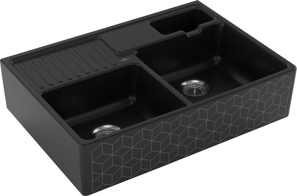 Villeroy & Boch 632391M7 Keramikspüle Einbau Unterschrankbreite ab 90 cm Weiß Alpin Handbetätigung - inkl.