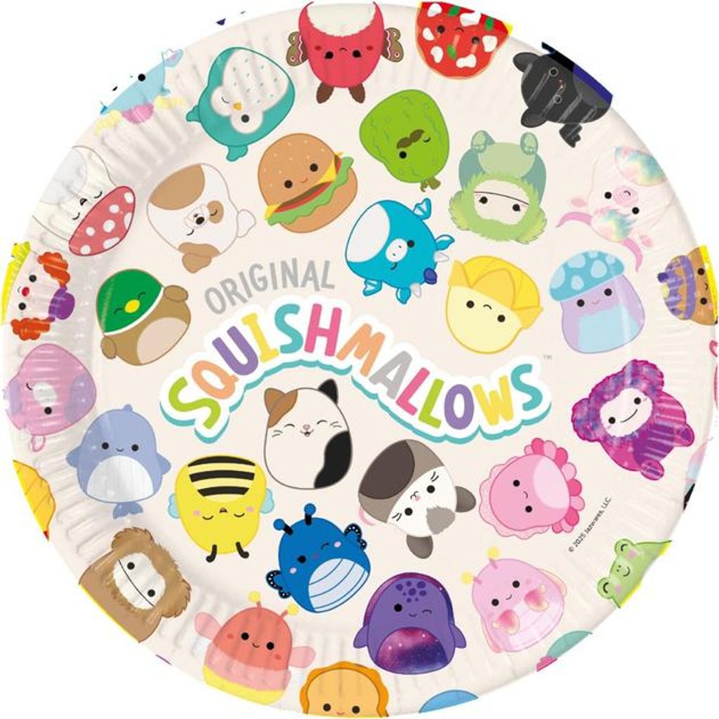 Squishmallows - 8 Pappteller - ca. Ø 23 cm Produktbild 