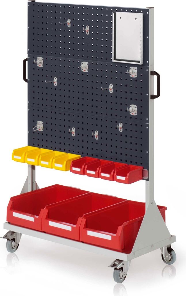 Kappes RasterMobil mobiler Arbeitsplatzschrank Größe #4 1580x1000x500mm 6 Lochplatten 31-teilig anthrazitgrau