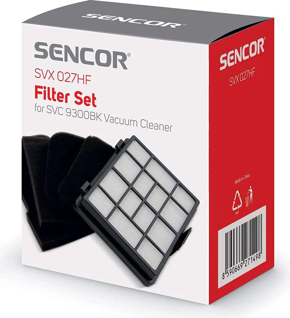 Sencor SVC 9300BK Aspirateur avec Sac 4L 600W Haute Efficacité Noir