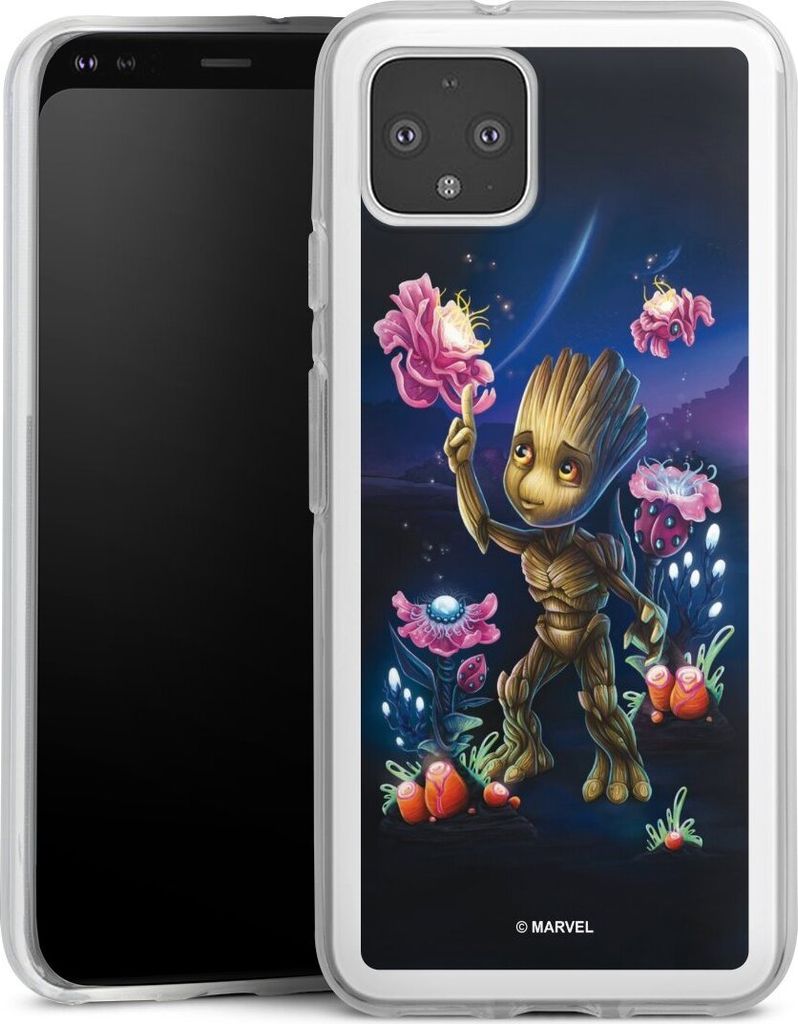 DeinDesign Handyhülle für Google Pixel 4 Silikon Hülle Case Smartphone Schutzhülle Marvel Guardians Of The Galaxy Baby Groot