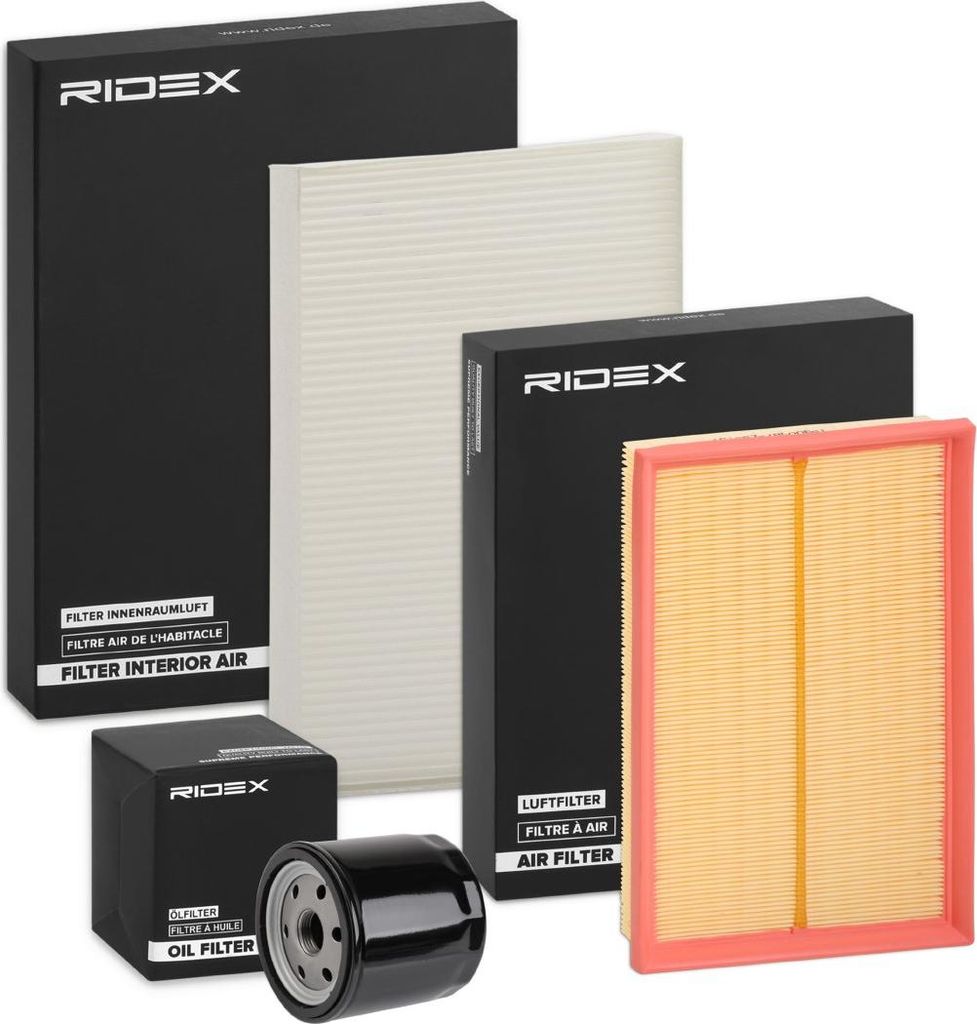 RIDEX Filterset Inspektionspaket Filtersatz für VW Golf VII Schrägheck (5G1, BQ1, BE1, BE2) Golf IV Schrägheck (1J1) POLO (9N) Golf IV Variant (...