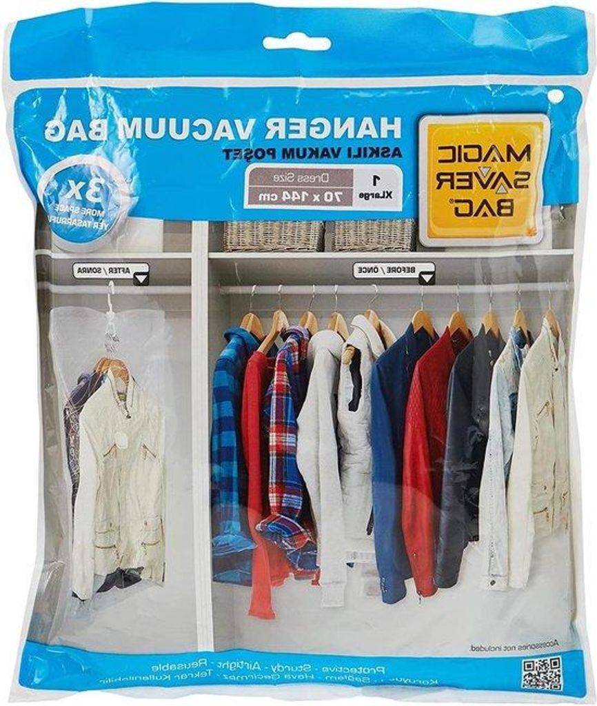 Kleiderschrank Garderobe - Kleidung schützen - mit Kleiderstange - 70 x 144 cm - leer