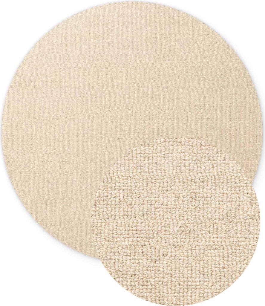 Elle Decoration Puristic Fine Bouclé Wollteppich Knots Hellbeige