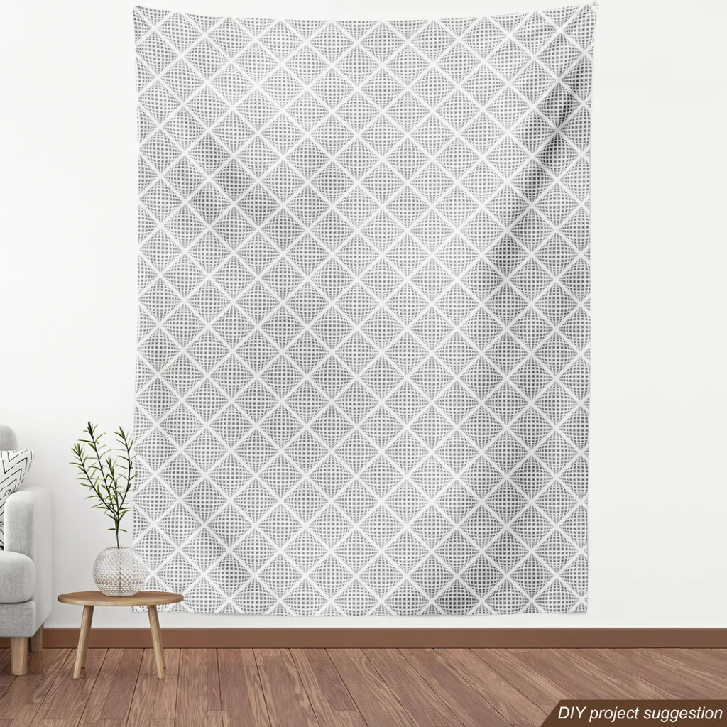 Tissu Géométrique 3D Effet Dynamique Gris 148x300cm Impression Web - 2