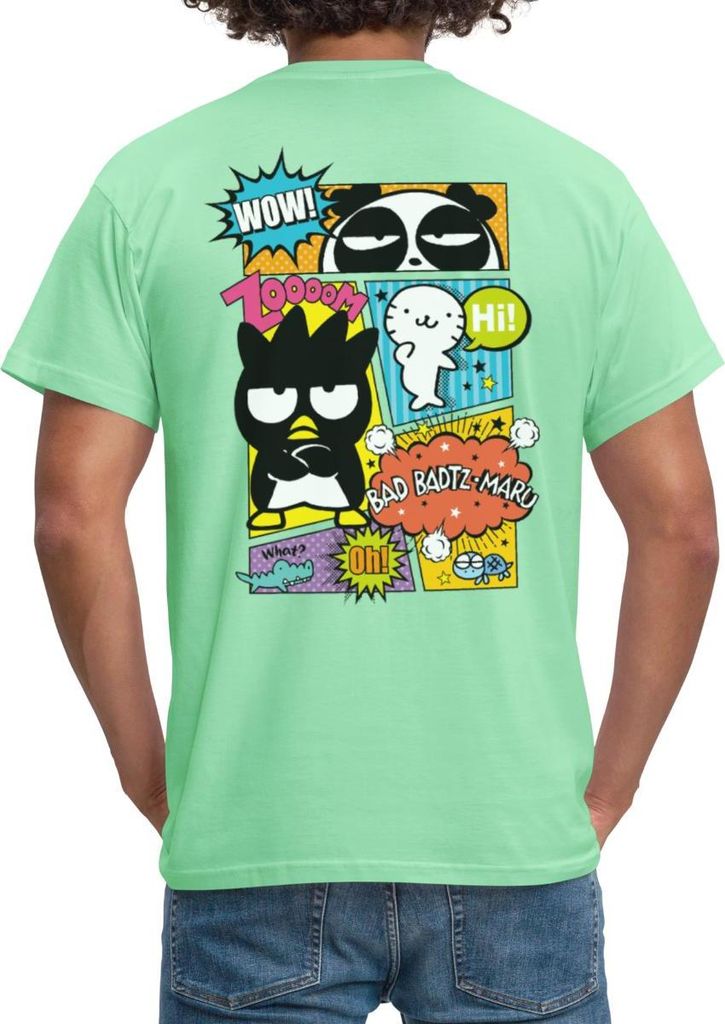 Spreadshirt Bad Badtz-Maru Mit Freunden Im Comic Stil Männer T-Shirt, XL, Mintgrün