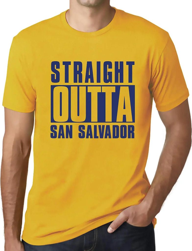 Herren Grafik T-Shirt Straight Outta San Salvador Öko-Verantwortlich Vintage Jahrgang Kurzarm Lustige Druck Geburtstag Geschenk Mann