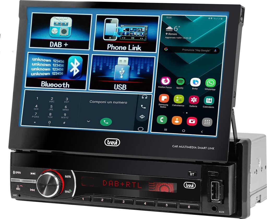 Trevi MDV 6380 Dab Car Video System de 7" Touchscreen de Immagine del prodotto 