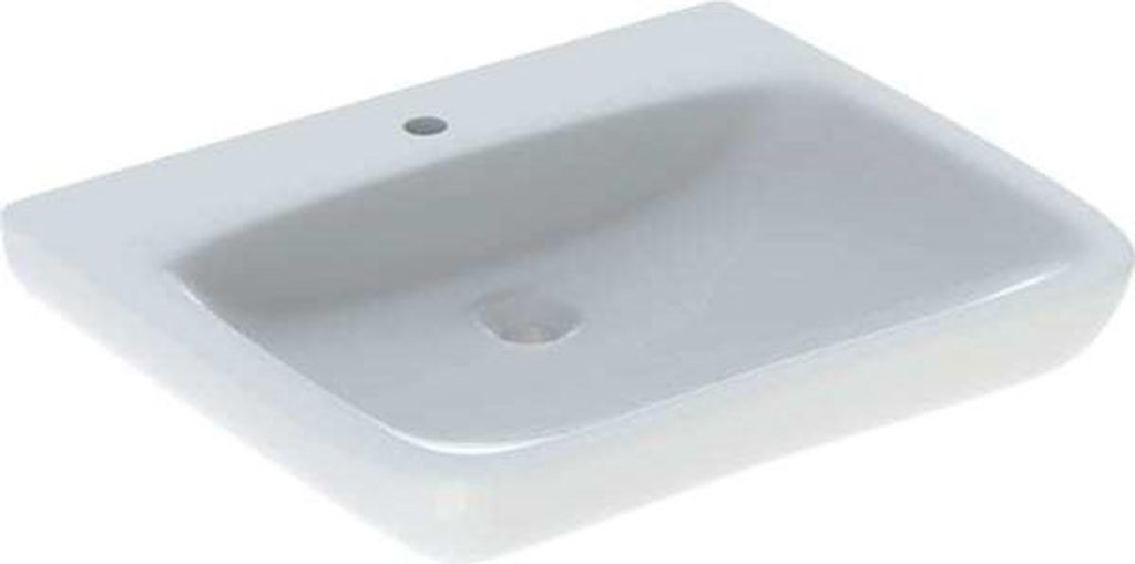 Geberit Waschtisch RENOVA COMFORT 650 x 550 mm, barrierefrei, mit Hahnloch, ohne Überlauf weiß 258567600