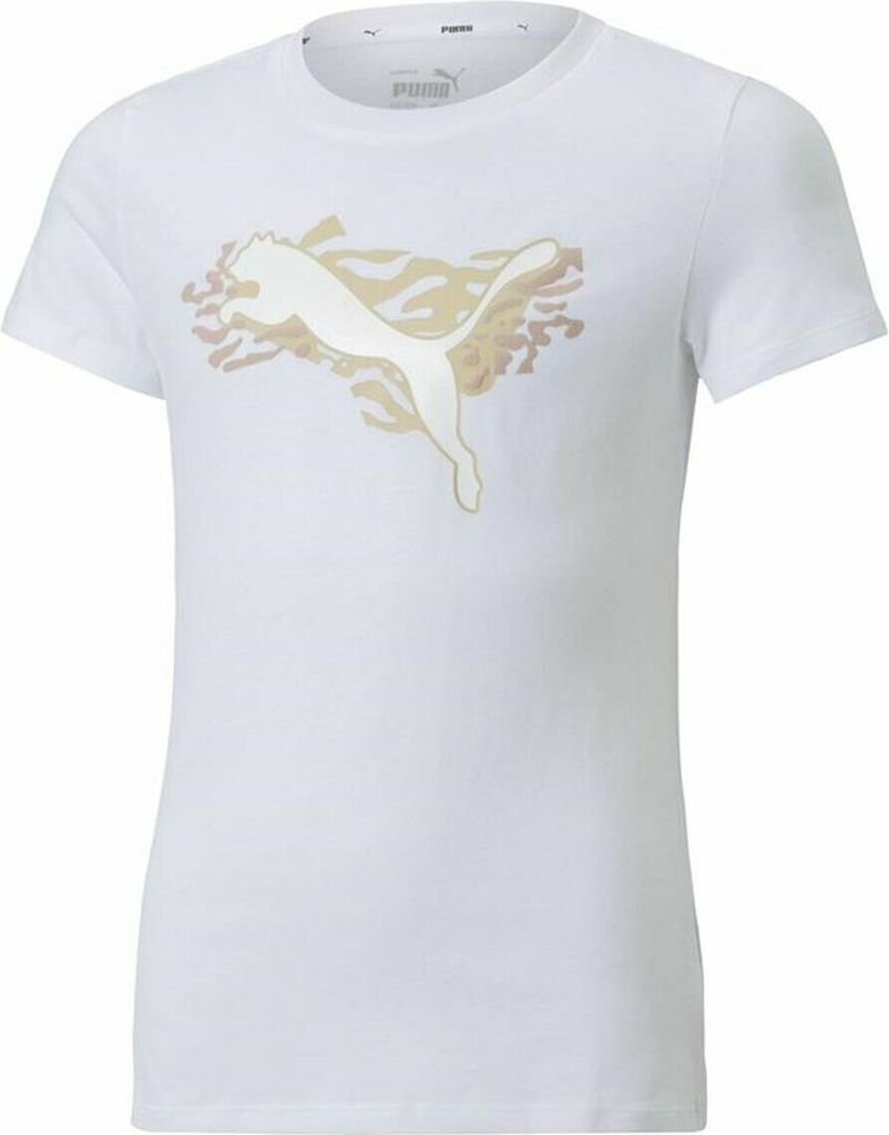 Kurzarm-T-Shirt für Kinder Puma Alpha Weiß - 8 Jahre