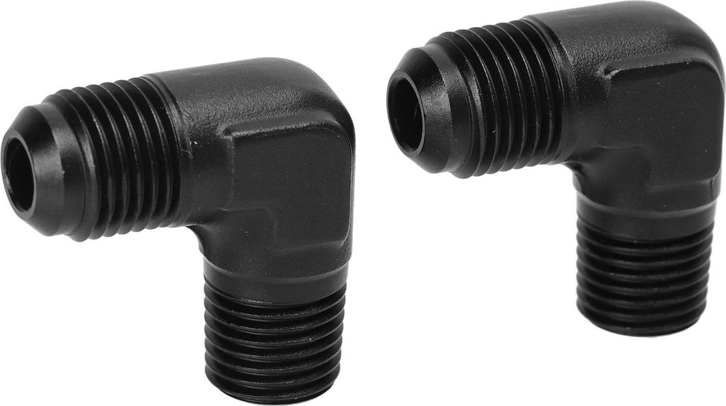 2 Stück 6AN auf 1/4 NPT Fitting Adapter 90 Grad Außendrehgelenk Gasleitung Schiene Pumpeninjektor
