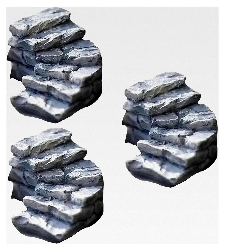 3 gebogene Steinstufen für Miniatur-Feengärten und Teichlandschaften