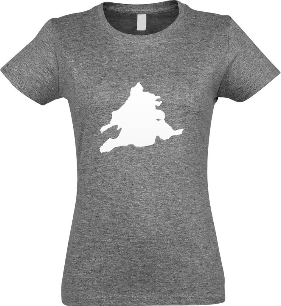 Kiwistar - T-Shirt tailliert - Damen - Graumeliert - Walchensee - Deutschland - See - mit Motiv Bedruckt - Funshirt Design - Sport - Freizeit - Dam...