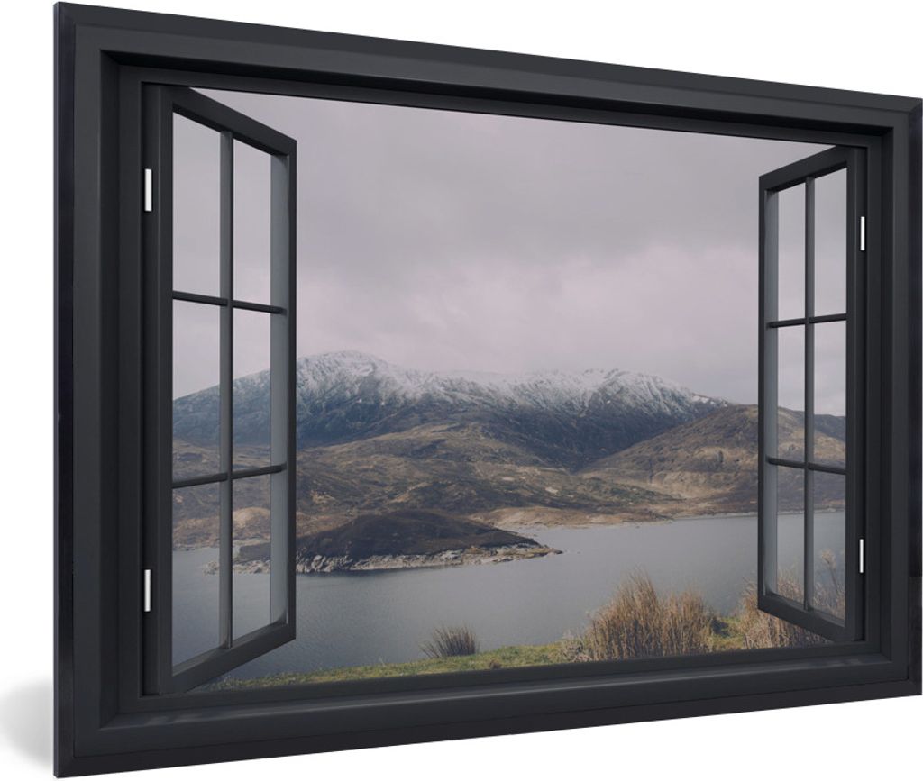 MuchoWow MuchoWow Gerahmtes Poster Aussicht - Landschaft - Wasser 30x20 cm - Poster mit zchwarzem Bilderrahmen - Kunstdruck - Bild-Poster