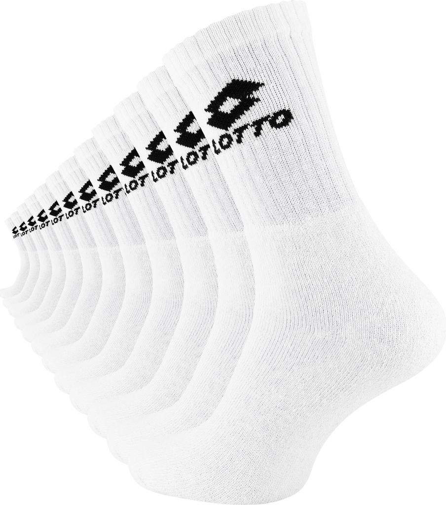 LOTTO Sportsocken 12 Paar LOTTO Socken Tennissocken 43-46 weiss