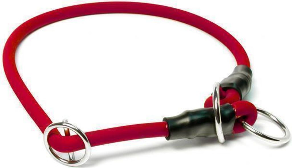 Mystique Biothane Halsband rund mit Zugbegrenzung 8mm rot 35cm