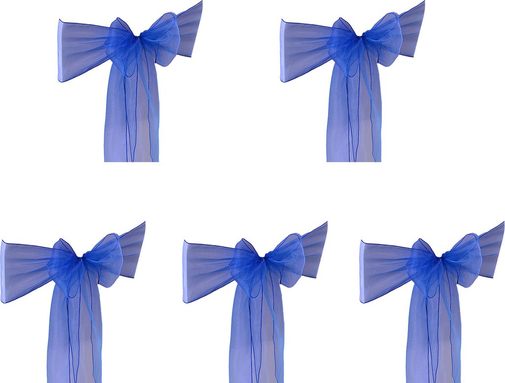 5 Stück Organza-Stuhlschärpen, helle Farbe, seidig, Hochzeitsdekoration, transparente Stuhlhussen, Rückenbänder, Hochzeitsempfang, Eventdekor, ...