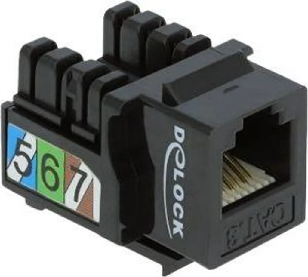 Module Keystone RJ12 noir Cat.3 Delock avec montage LSA sans outil
