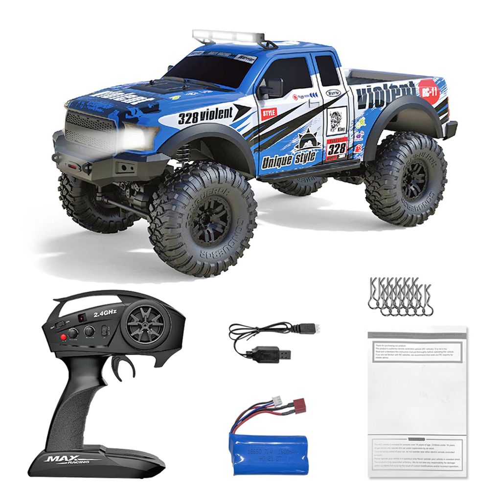 RC Gelaendewagen RC Auto Ferngesteuertes Auto Vollproportional 1/10 2,4 GHz 4WD 15 km / h Kletterauto RTR Spielzeug fuer Kinder Jungen
