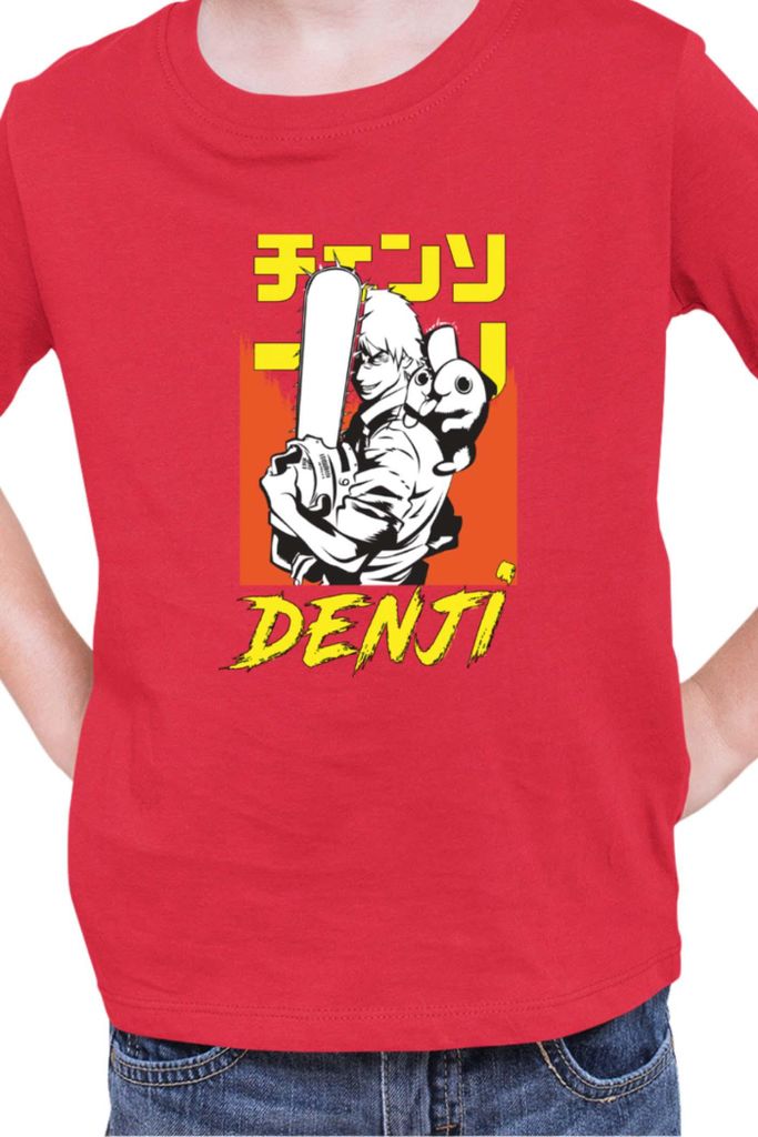 Kinder T-Shirt Manga Japan Anime Comics Animation Chainsaw Anime manga Man 05, 3-4 Jahr - 104 / Rot