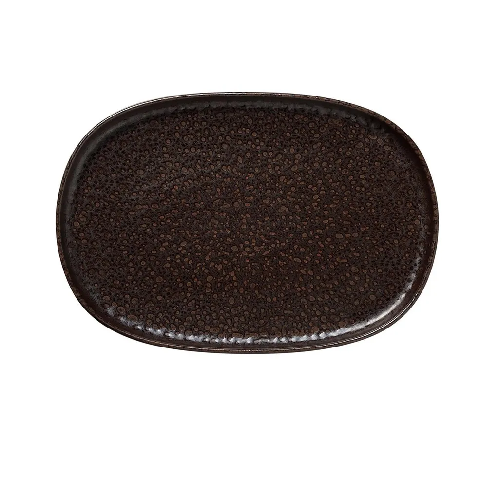 Piatto Portata 33x23 ROCKZZERO One Metallic Brown - Grès da Forno a Tavola