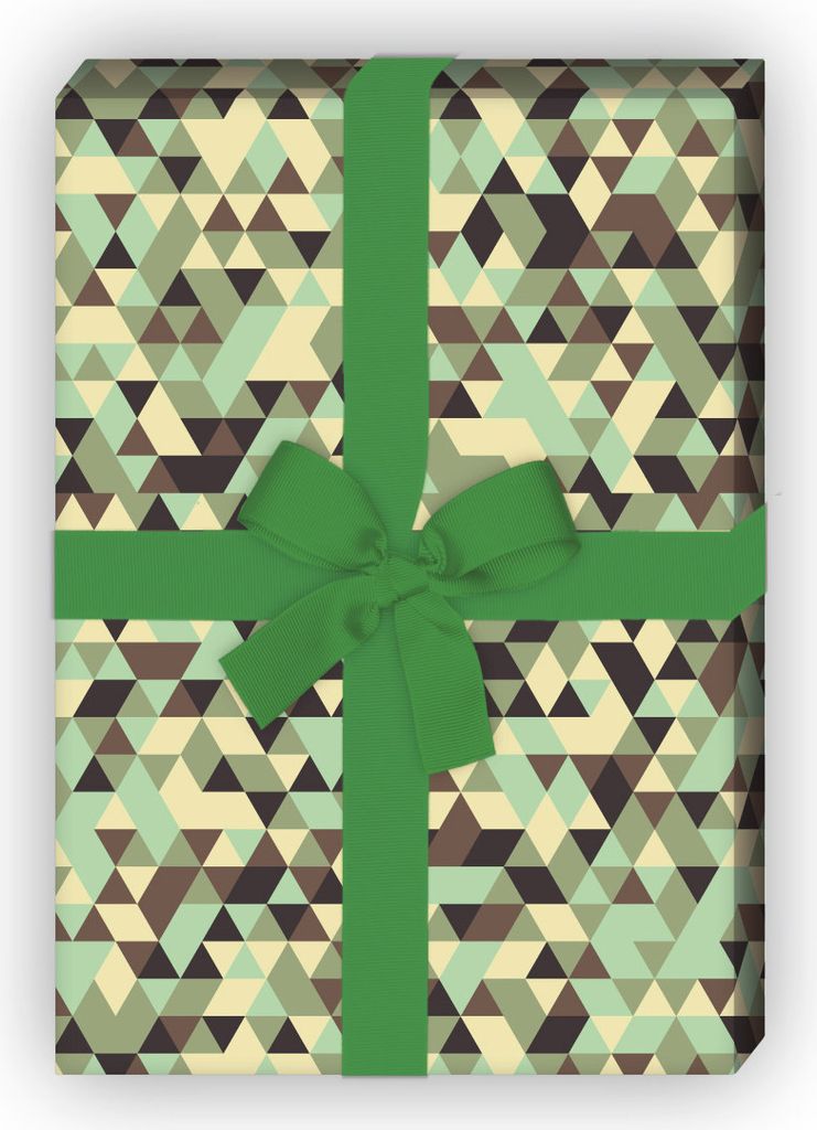 Designer Geschenkpapier Set, Dekorpapier mit modernem Mosaik Look, grün - G8798, 32 x 48cm