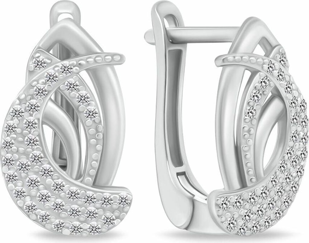 Wunderschöne Silberohrringe mit Zirkonen EA137W