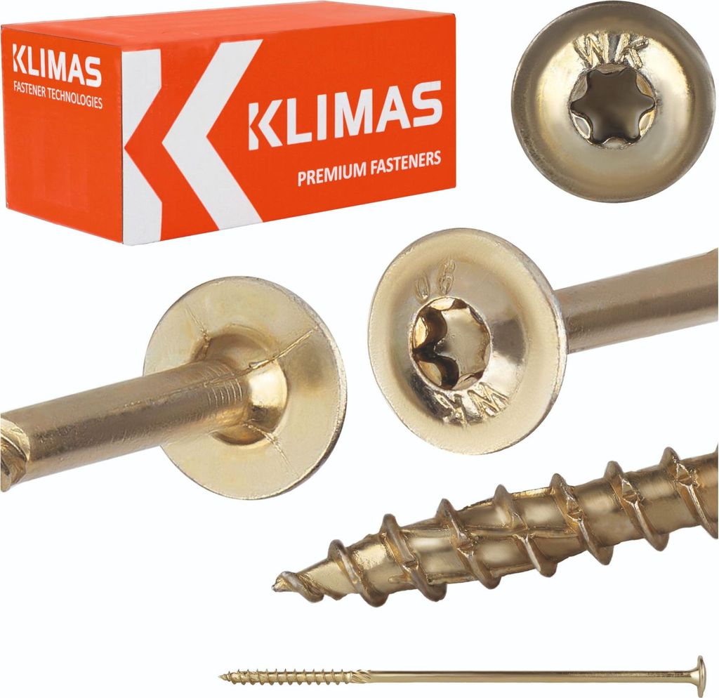 Klimas śruby z łbem talerzowym żółte 10x280 - 25 szt. Zdjęcie produktu 