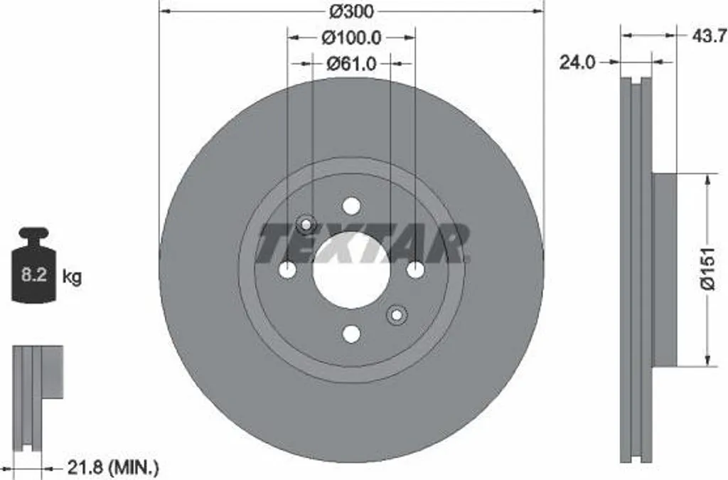 Disque de frein haute teneur en carbone TEXTAR 92149503 durable