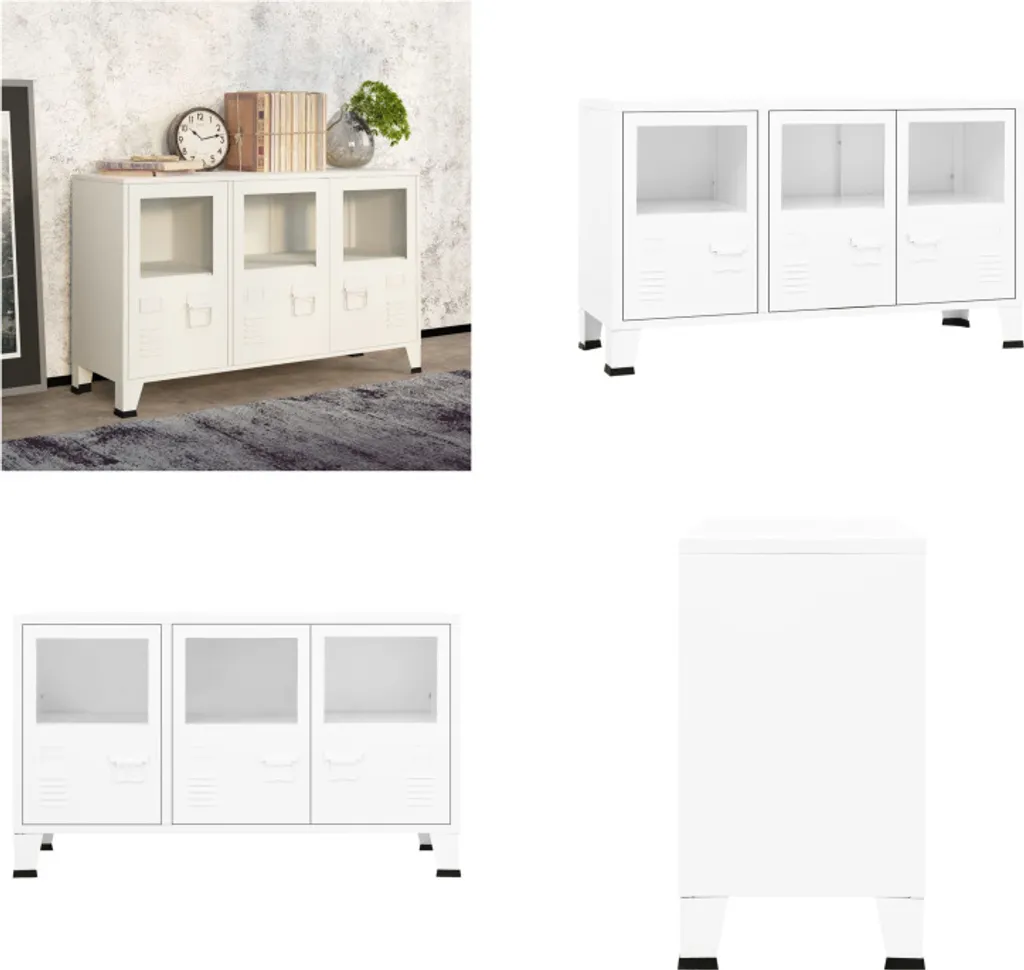 Buffet Industriale vidaXL Bianco 105x35x62 cm | Occasione Arredo