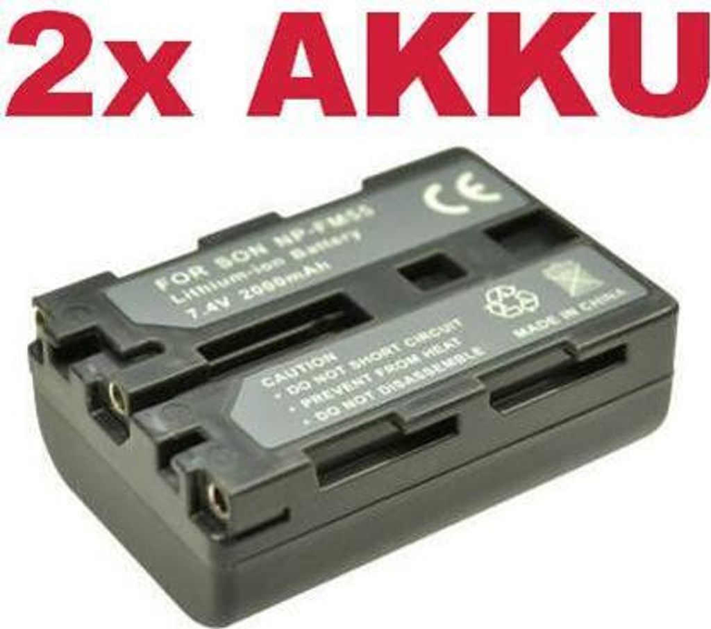 2x Trade-Shop Li-Ion Akku 7,4/7,2V für Sony DCR-PC (MiniDV) Serie DCR PC110E PC104E PC120BT DCR-TRV (MiniDV) Serie DCR TRV830 TRV840 TRV950 TRV10E...