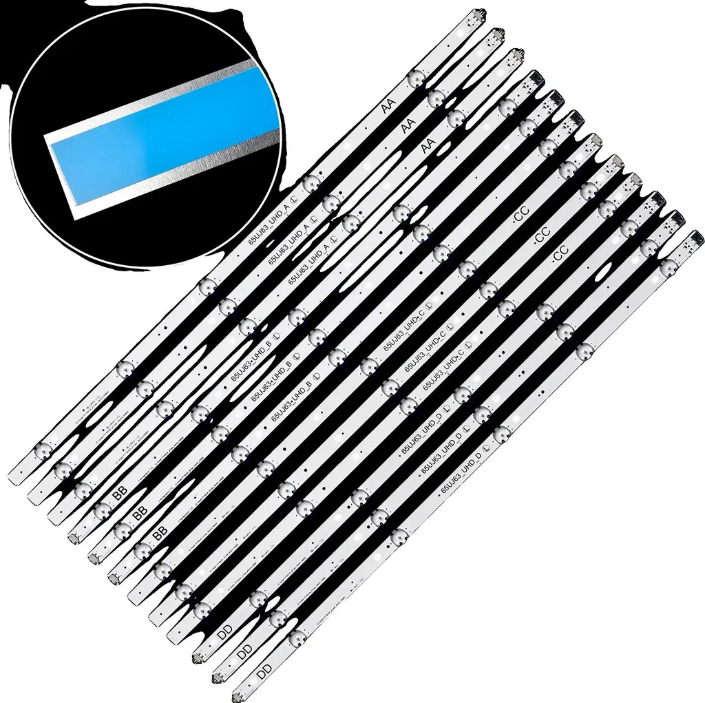 Strisce di retroilluminazione a LED, lunghezza 1330 mm, 10 LED per striscia, tensione 3 V, compatibili con diversi modelli di TV, substrato in alluminio