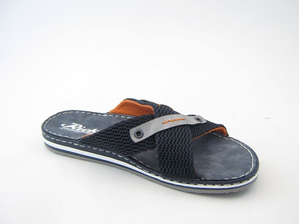 Rieker Herren Pantoletten blau Gr. 42