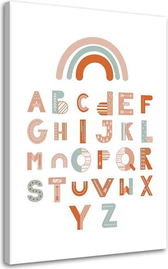 Leinwandbild alphabet 60x90 cm Feeby farbe wandbild bereit zum aufhängen