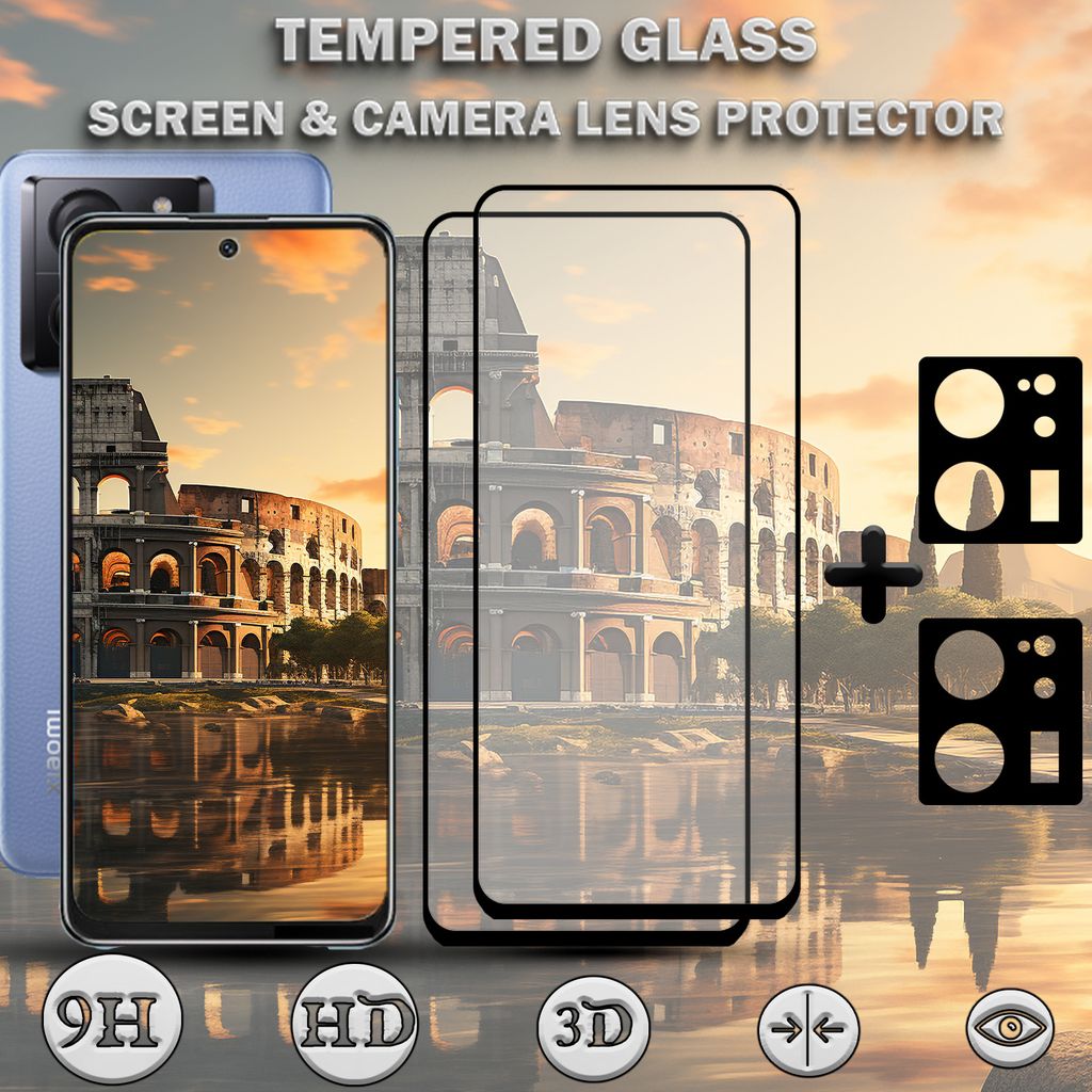 2-Pack XIAOMI 13T Displayschutzfolie und 2-Pack Objektivschutz aus 9H gehärtetem Glas