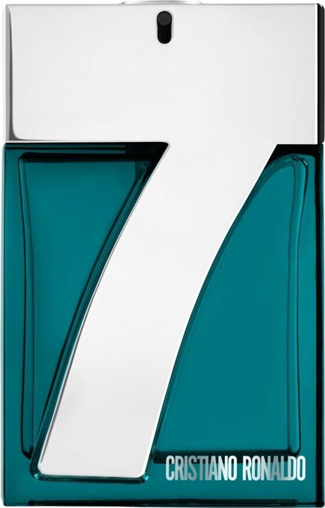 A product shot of a bottle of Cristiano Ronaldo CR7 Origins Eau de Toilette for men.