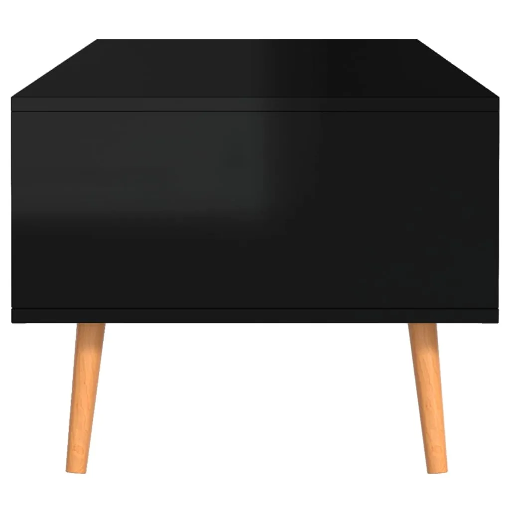 Tavolino Basso Nero Lucido 100x49,5x43 cm - Solido e Facile da Pulire - 6