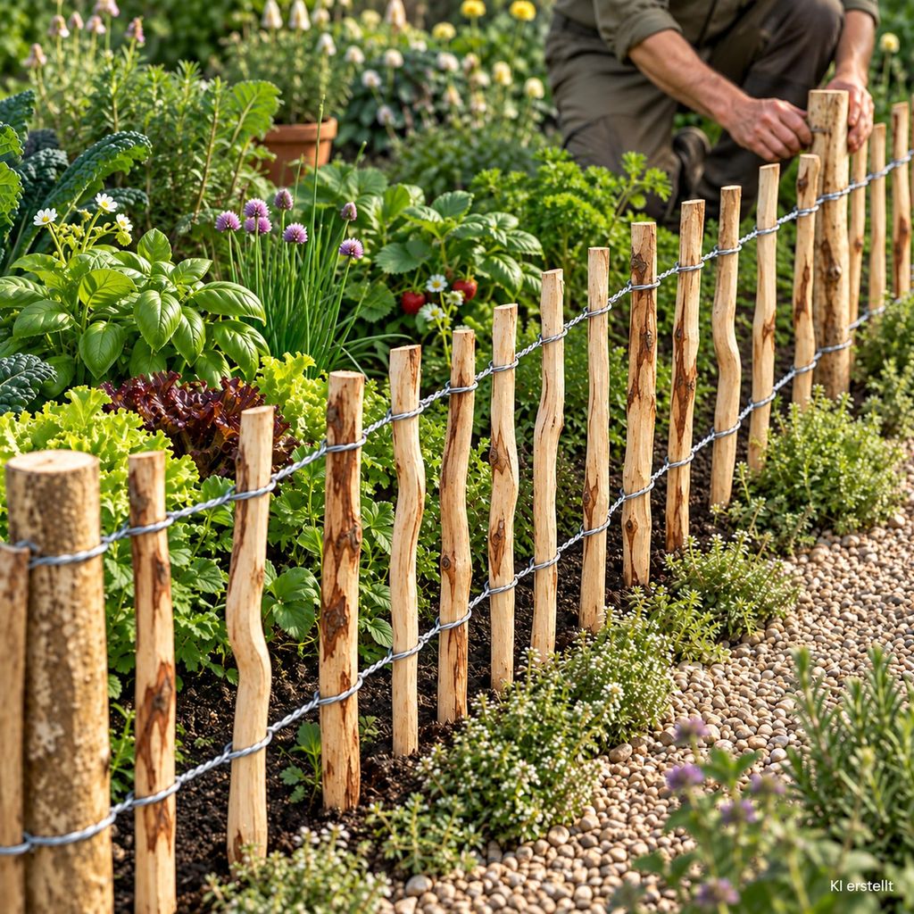 25m Staketenzaun 120cm hoch Lattenabstand 4-6cm Gartenzaun