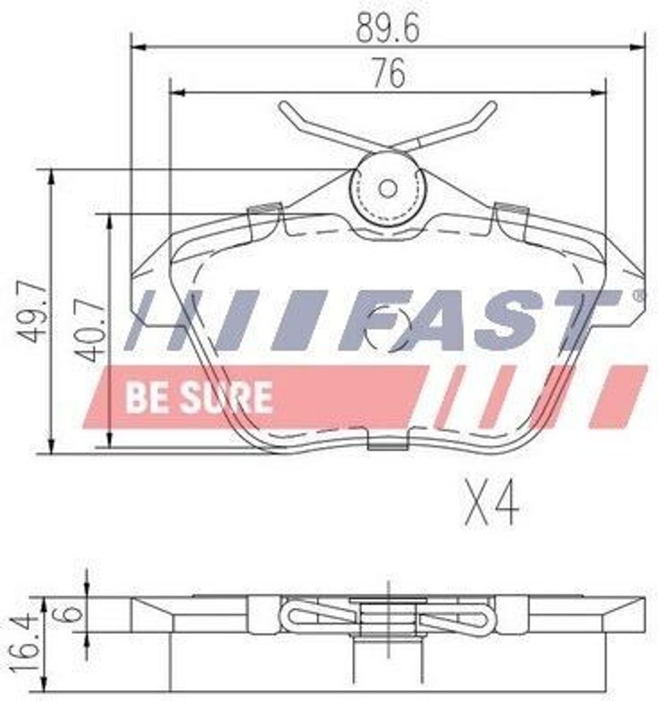 FAST FT29040 - OE 71712910 Bremsbeläge, Hinten für 156 (932), 164, 166 (936)