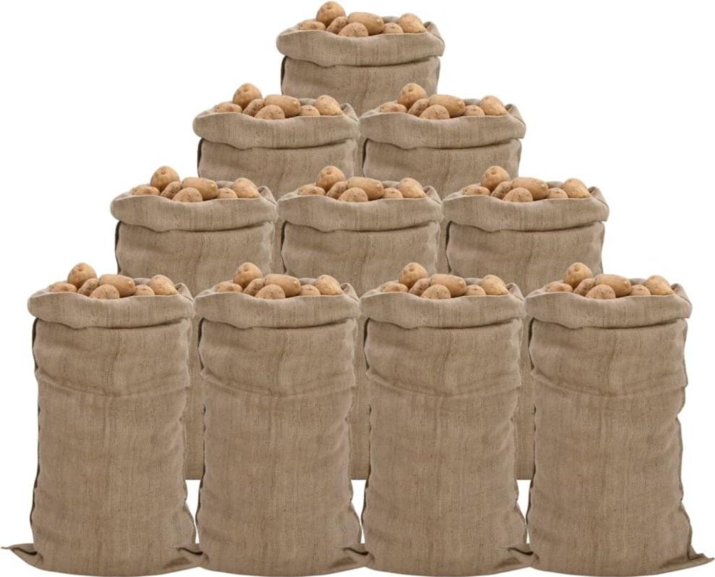 Jutové pytle 10 kusů 65 x 135 cm 100 % juta 340 g/m² Obrázek produktu 